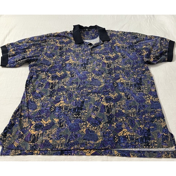 Nike Other - Vintage 90's Nike Golf Polo Abstract Geometric Print Men's Size XXL Tiger Woods